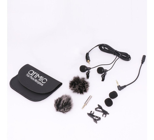 Microfono Corbatero Doble Arimic 6m Celular + Cámara +comput