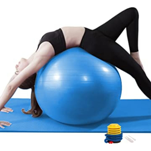Pelota De Yoga Fitness. Incluye Inflador.  65cm