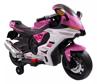 Moto Apache Eléctrica Luz Y Claxon Montable 6v Rosa 3-6 Años