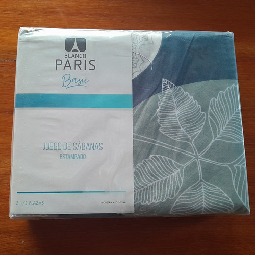 Jgo De Sabanas Estampadas Blanco Paris Microfibra 2 1/2 Pl 3 Flores Gris