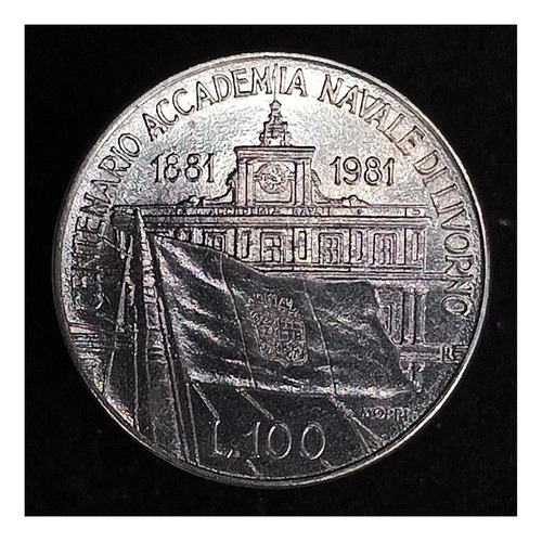 Italia 100 Liras 1981 Sc Km 108 Escuela Naval Livorno