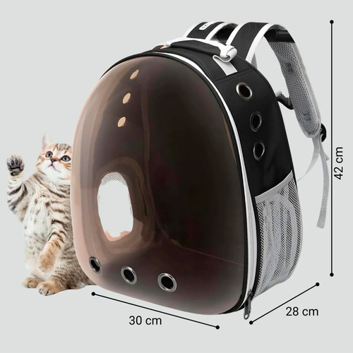 Bolso Transportador Mascotas Gato Perro Visor Rigido Mochila Rosa