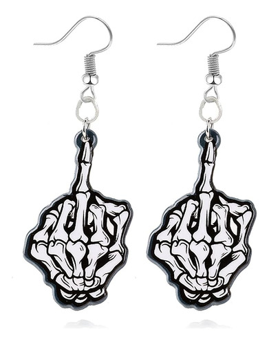 Aretes Dedo Calavera Para Halloween Oscuro Aretes Dedo Sacri