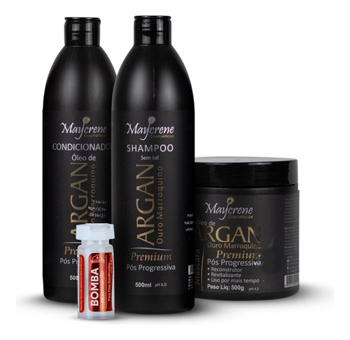 Kit Óleo De Argan Pós Progressiva Premium 3x500ml + 1 Prod