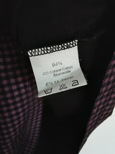 Imagen 5 de 10 de Polera Morada A Cuadros, Tipo Piqué Para Niñas, Talla L