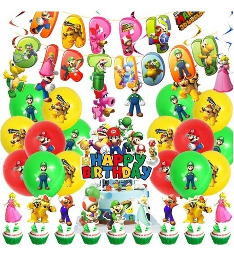 Pack Globos Super Mario Bros (44pcs)