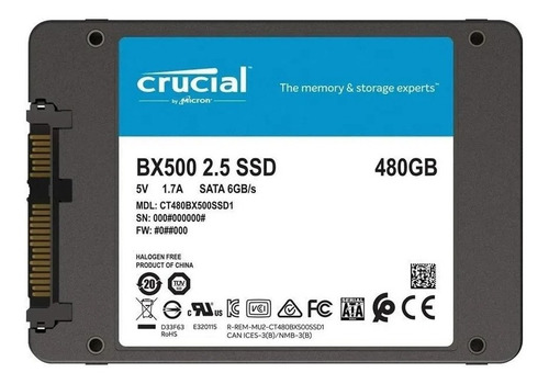 Disco Duro Solido Ssd Crucial Bx500 480gb Sata 3 New Modelo