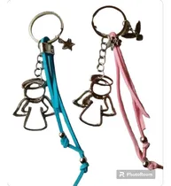 Comprar 10 Llaveros Gamuza Con Dije Angel. Souvenir Comunión 