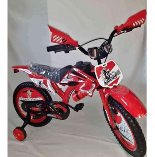 Bicicleta Aro 12 Tipo Motocross Con Rueda Apoyo Y Sonido 