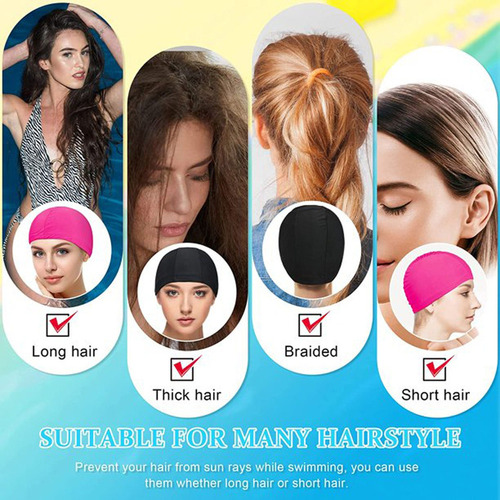 // 6 Gorros De Natación De Tela Impermeables Para