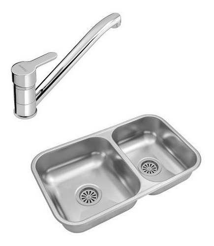 Combo Cocina Pileta Rr63/15 +griferia Peirano Dique Monocom