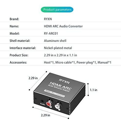 Extractor De Audio Hdmi Arc 192khz, Adaptador Hdmi Arc Con A