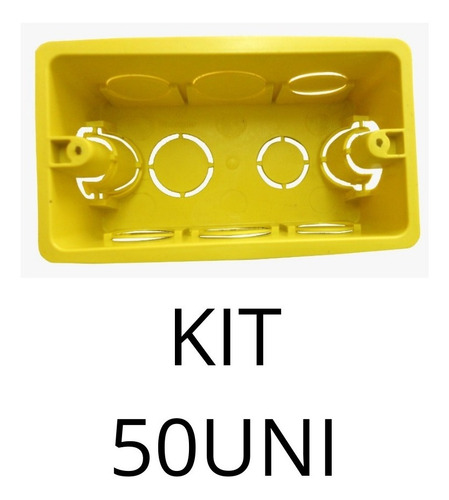 Imagem 3 de 5 de Kit Com 50 Caixa De Luz Para Embutir Parede Amarela 4x2