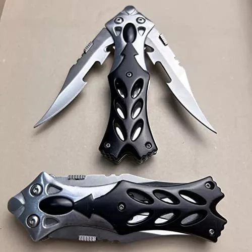  MADSABRE 8.5-in Dual Blade Knife Twin Edge Folding