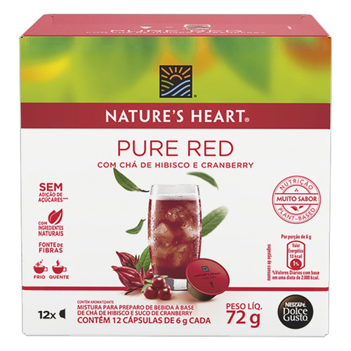  Chá hibisco e cranberry en cápsula Nature's Heart sem glúten
