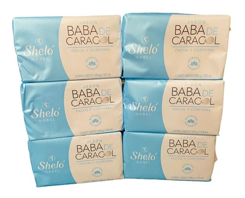 6 Pack Jabón Baba De Caracol Shelo