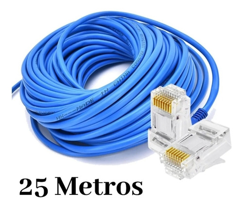 Cable De Red Internet Utp Cat 5e 25 Metros