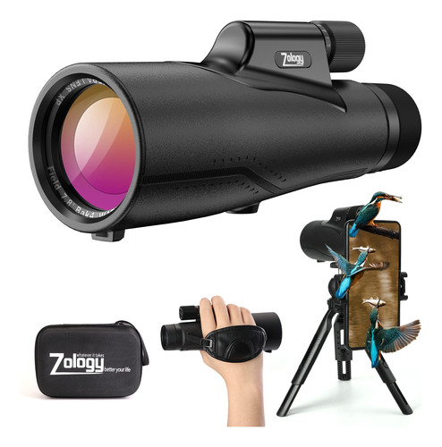 Zology Telescopio Monocular Hd De 12 X 56 Pulgadas Con Fund.