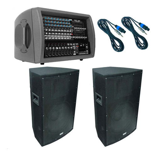 Combo Sonido Consola Potenciada Sunset Usb + Cajas Liqm# Prm