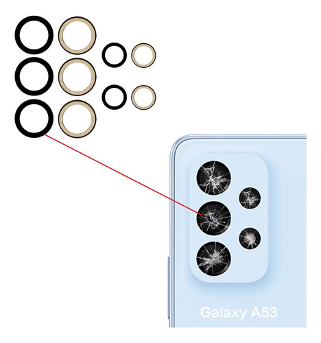 2 Mica Lente Visor Camara Trasera Samsung A53 Original Nuevo