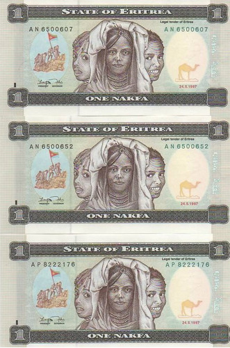 Billete Eritrea 1 Nakfa Unc 1997