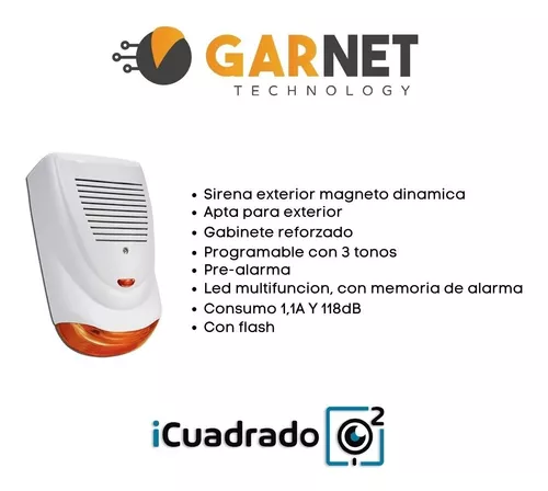 Sirena Alarma Exterior Magnetodinámica Flash Mp-300 Garnet