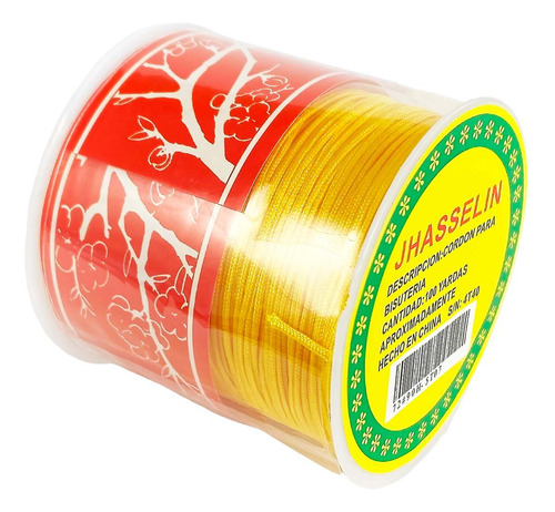 Hilo Para Pulsera Chino Elastico Bisutería 0.8 Mm 92 Metros Color Amarillo