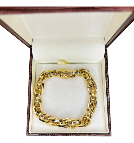 Pulseira Baguete Duplo 23 Gramas 11mm Ouro 18k 750