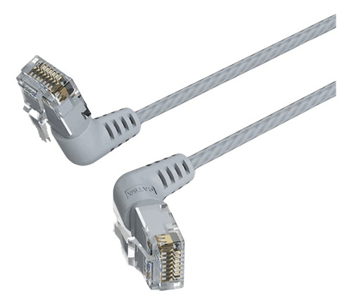 Cable De Red Angulo Recto Rotacion Cat6a Gris 0.5m Vention