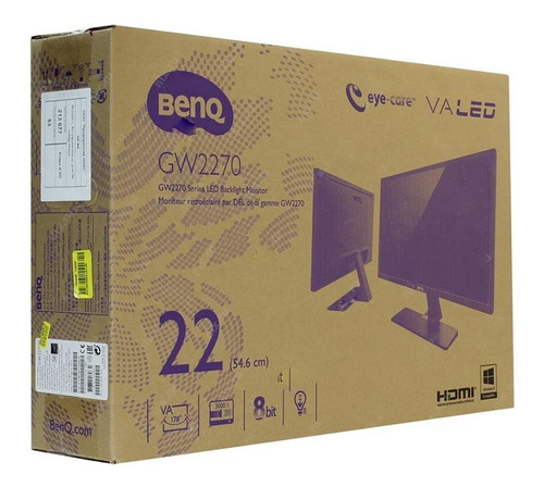 Monitor Benq Led 22 Pulgadas Gw2270h Hdmi / Vga - Negro