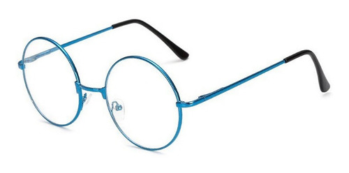 Marco Lentes Óptico Oversized Round Azul Blue Redondo L 53mm