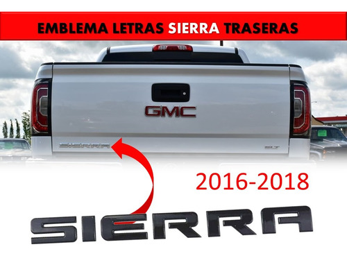 Emblema Para Tapa De Caja Negro Gmc Sierra 2016-2018