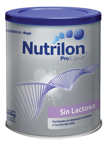 Leche de fórmula en polvo Nutricia Nutrilon Proexpert sin Lactosa en lata de 1 de 400g a partir de los 0 meses