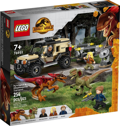 Lego Jurassic World - Transporte Del Pyrorraptor (76951) Cantidad de piezas 254