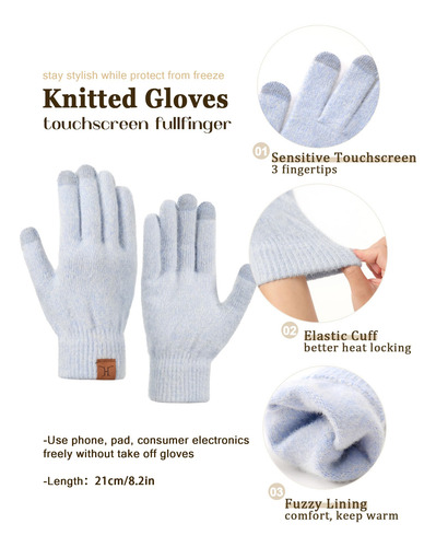 Conjunto De Guantes Y Bufanda Mujer Forro Polar Pompones Color Diseño De La Tela