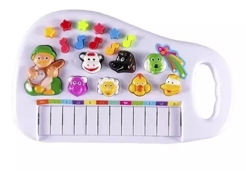 Piano Infantil Teclado Musical Bebê Ia Ia O Bichos - R$ 54,67