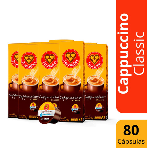 Tres 3 Corações kit cappuccino 80 cápsulas