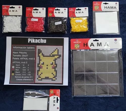 Pack Animado Pikachu Hama/arktal/perler Beads De 5mm