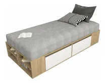 Comprar Cama Individual Niños 80x1.90 Cajones Guardado Blanco 6440 Color Olmo Everest Con Cajones