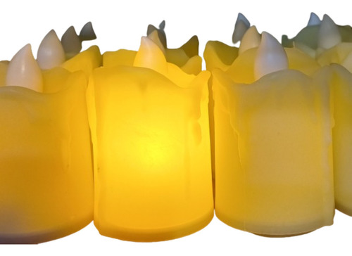 Pack X 24 Velas Led Luz Cálida Chorreada 6cm X 4cm