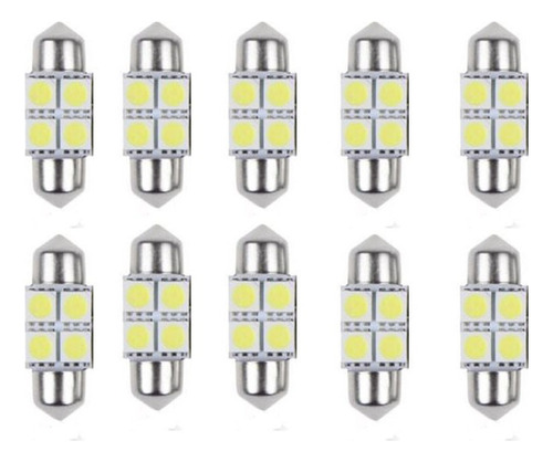 10x 5050 31mm 4smd Interior Del Coche Domo Festoon Luz Led