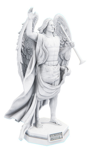 Estátua São Gabriel Arcanjo Mensageiro - Coleção Sublime Cor Cor Mármore