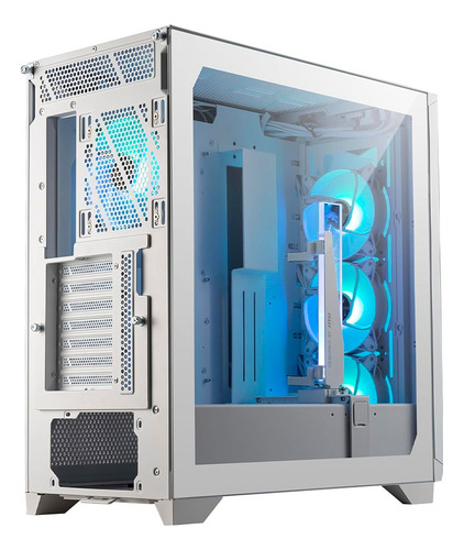 Armário branco Msi Mpg Gungnir 300r Airflow com 4 ventiladores brancos