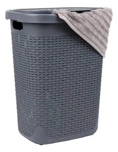 Canasto Para Ropa Sucia Canasto Ropa Plastico Cesta Grande Gris Oscuro ...