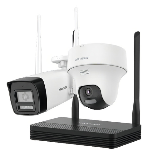 Kit cctv ip hikvision nks422w02h nvs 4ch mas 2 câmera 2mp easylink branco