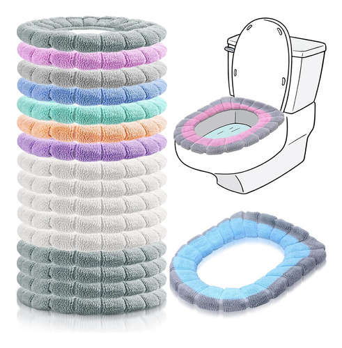 16 Almohadillas Más Gruesas Para Asiento De Inodoro, Calenta
