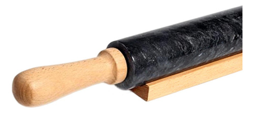 Rodillo Con Mango Y Base De Madera Fácil De Limpiar Negro