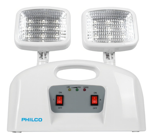 Lampara De Emergencia Led 2 Focos Philco Color Blanco