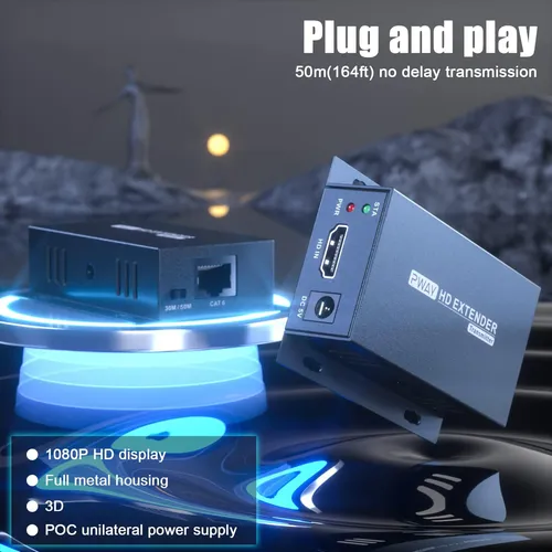 Pwaytek Hdmi Extender Hdmi Over Ethernet 1080p, Adaptador A