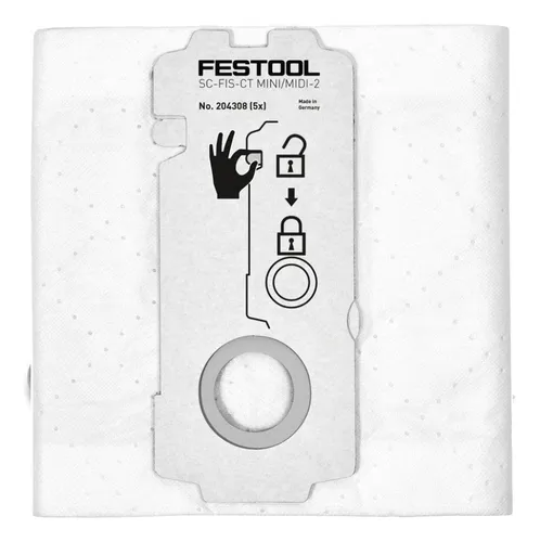 Bolsas De Filtro Festool 204308 Ct Mini/midi -2/5 Para Ct Mi